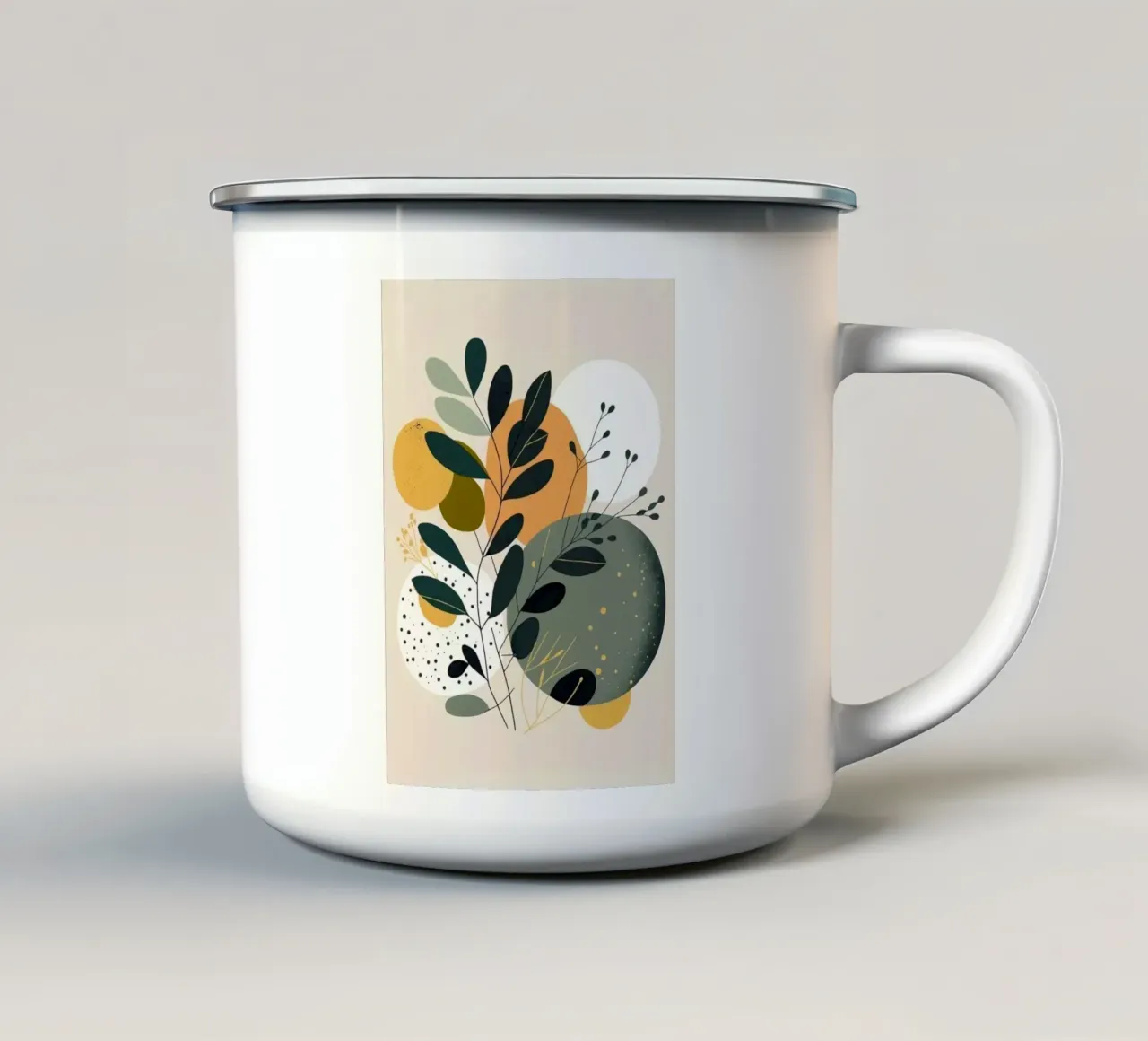branch leaf circle shape tazza in smalto da carsa
