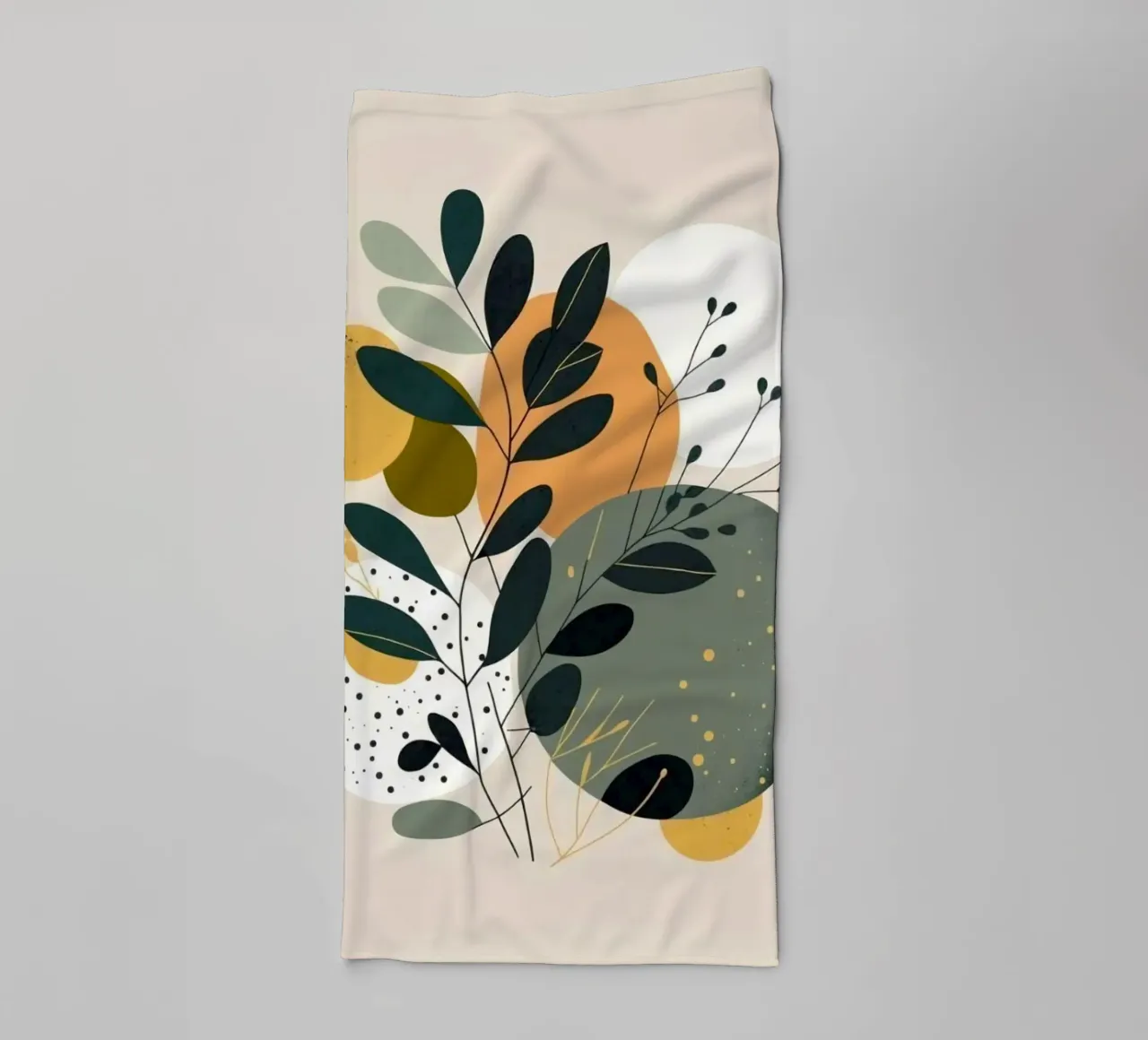 branch leaf circle shape asciugamano da bagno da carsa