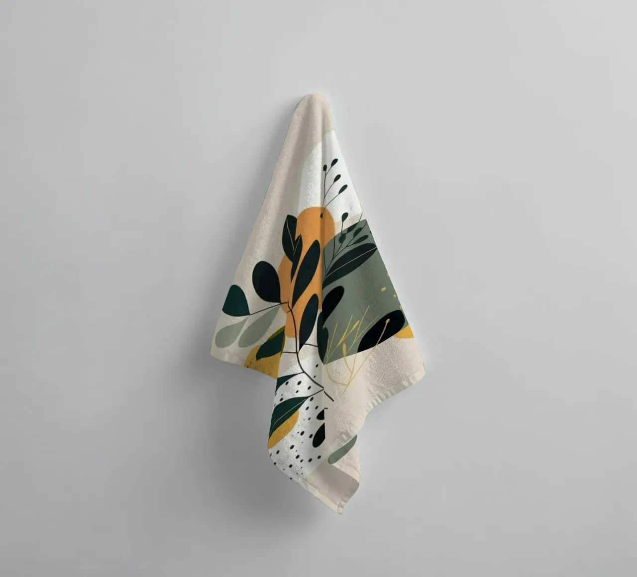 branch leaf circle shape asciugamano da bagno da carsa