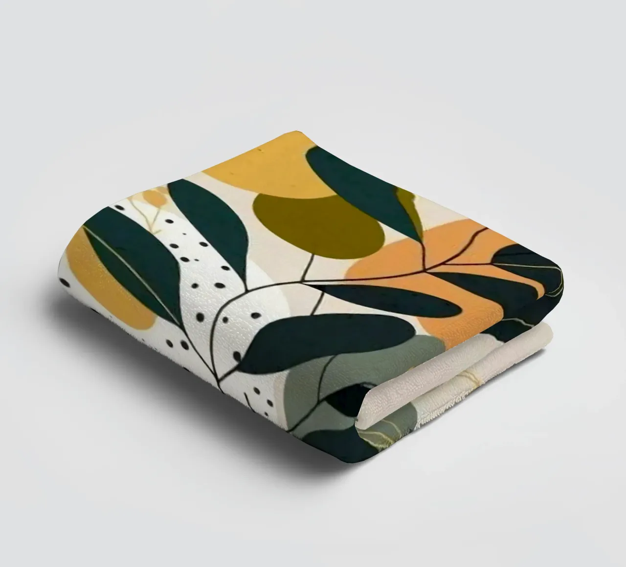 branch leaf circle shape asciugamano da bagno da carsa