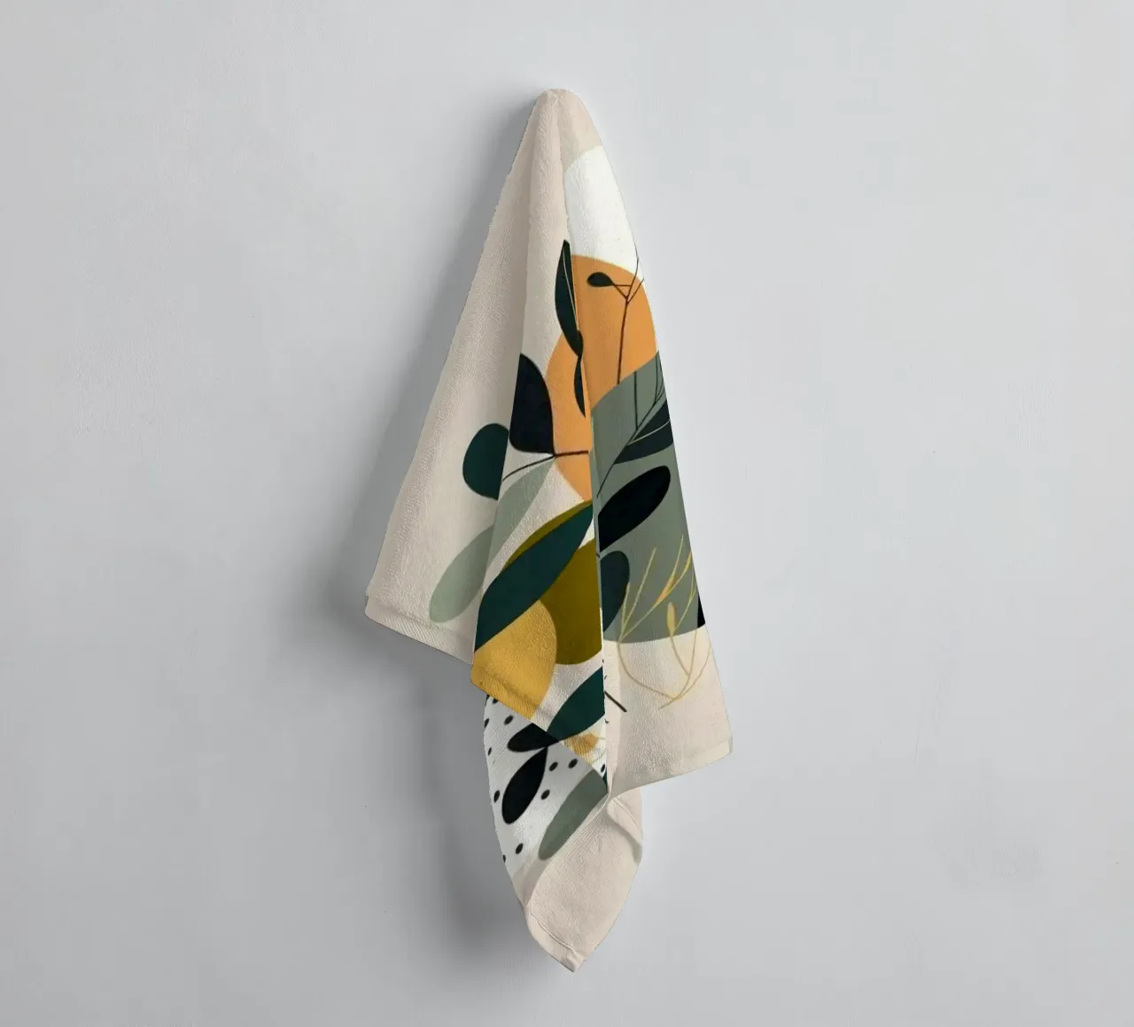 branch leaf circle shape asciugamano da bagno da carsa