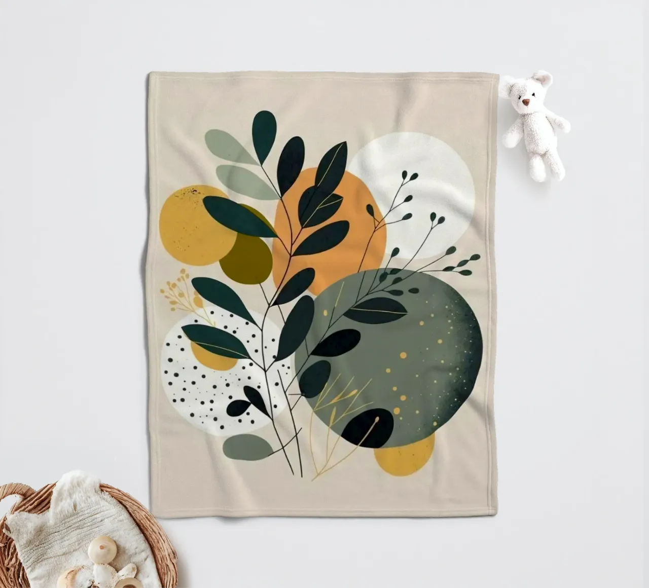 branch leaf circle shape coperta in pile da carsa
