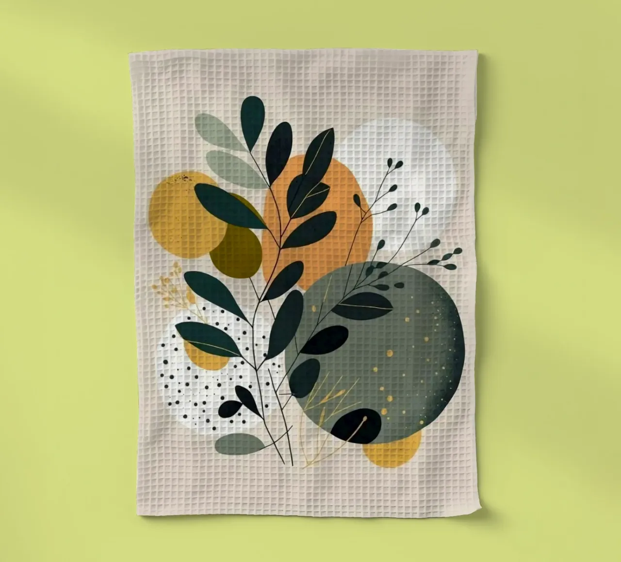 branch leaf circle shape canovaccio da cucina da carsa