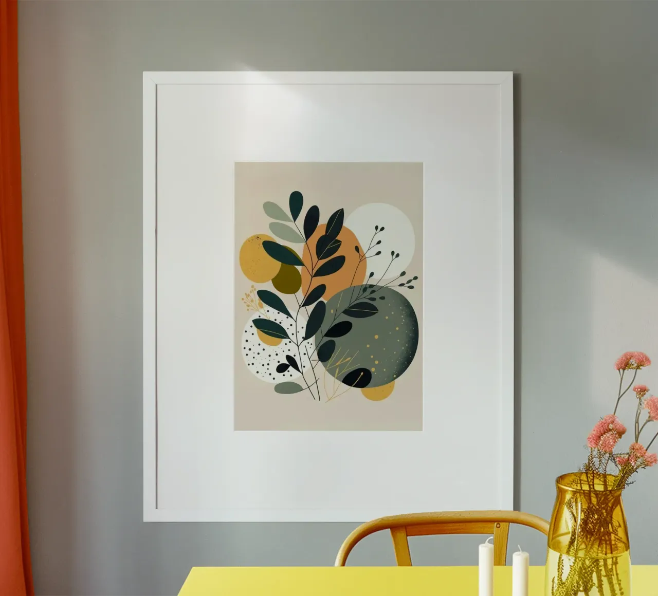 branch leaf circle shape poster da carsa