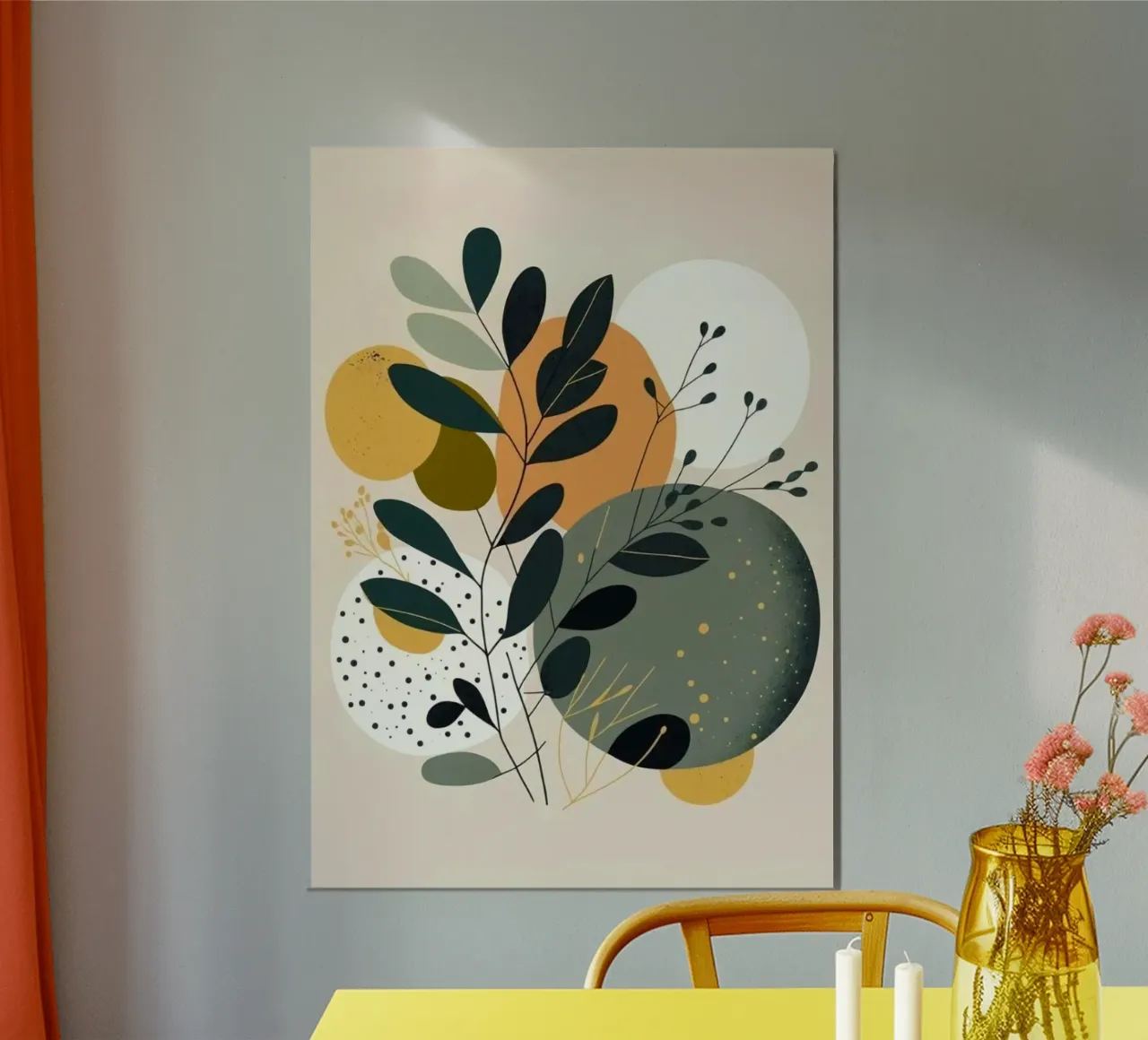 branch leaf circle shape poster da carsa