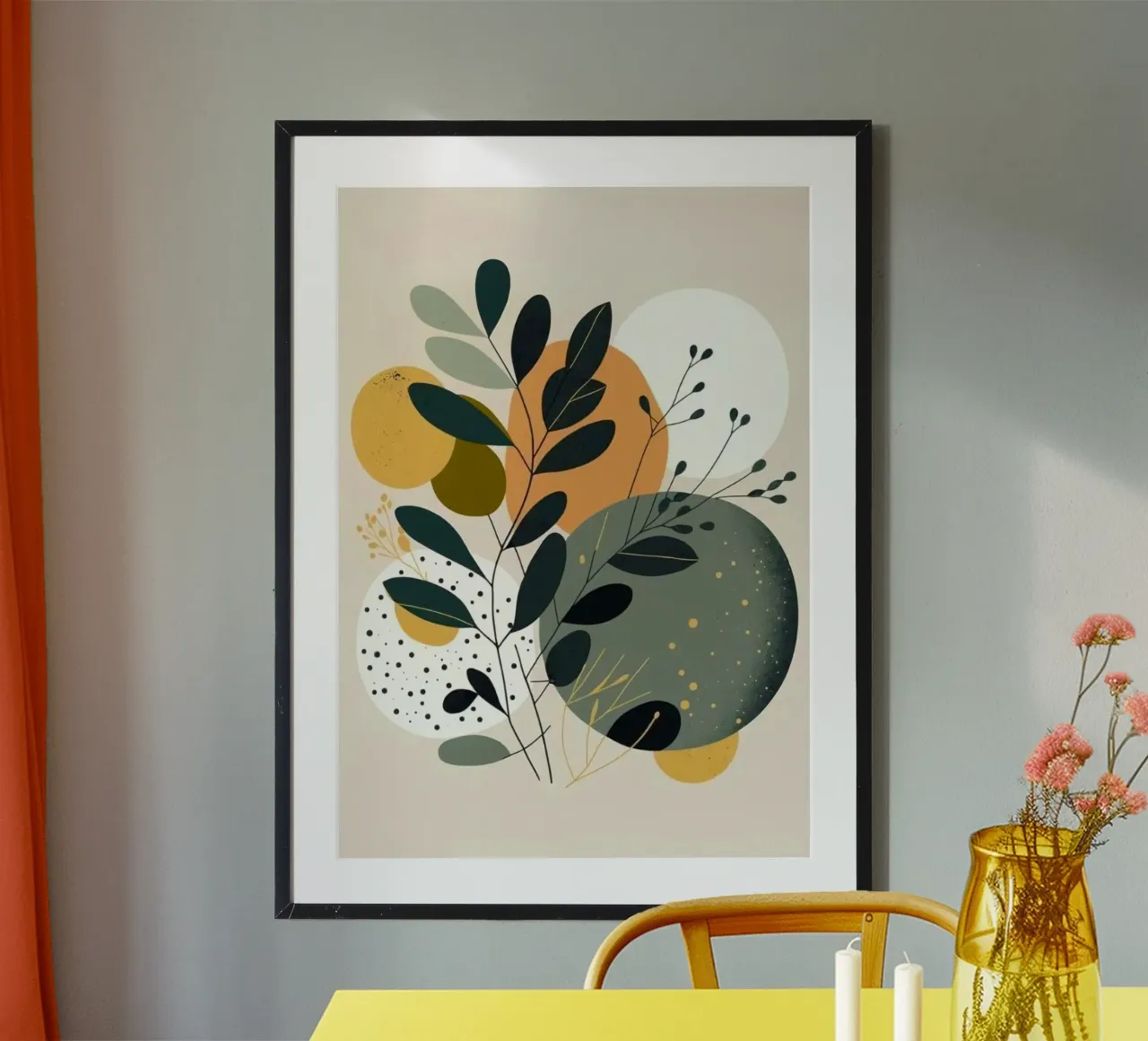 branch leaf circle shape poster da carsa