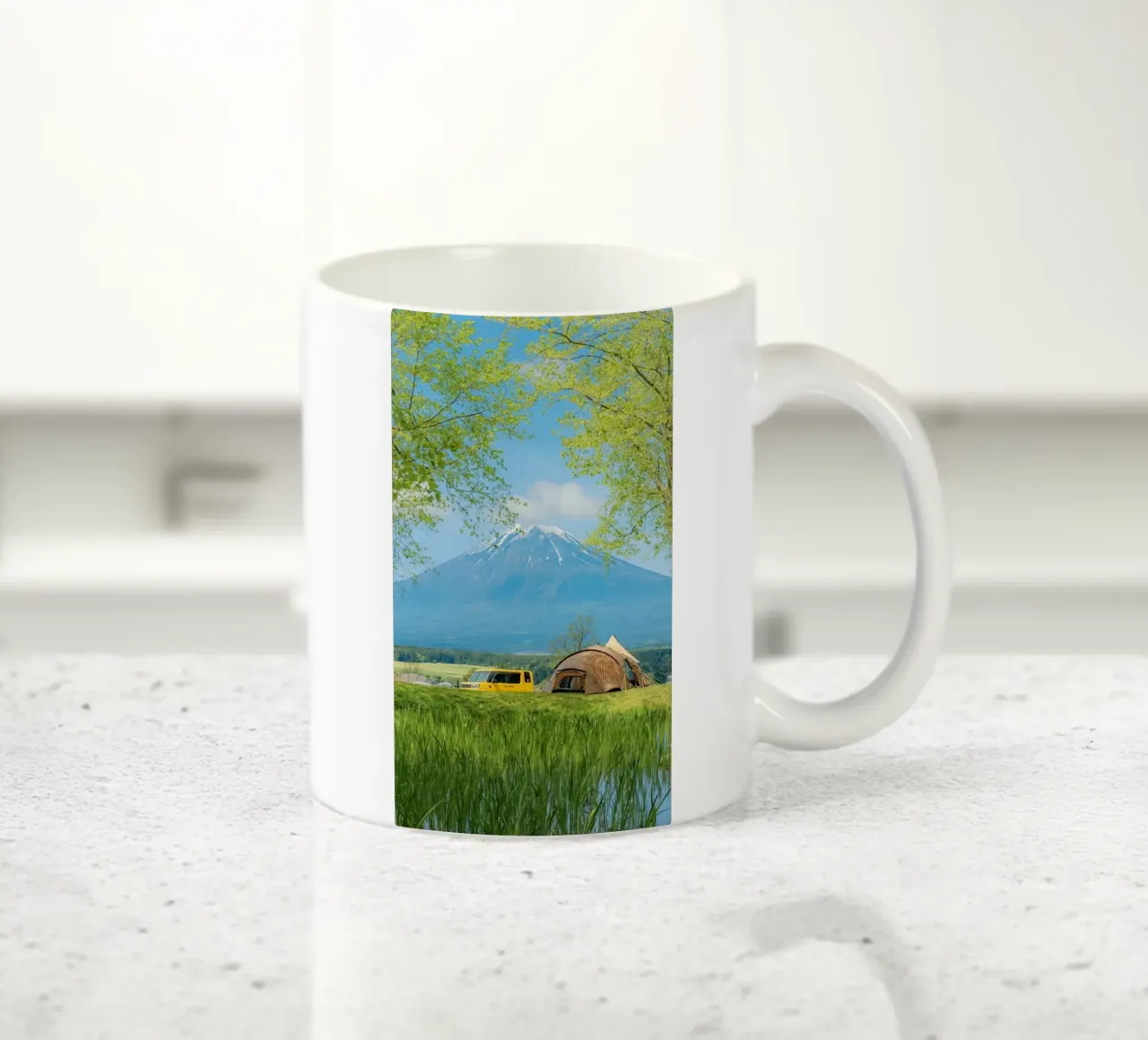 camping in forest tazza in ceramica da carsa