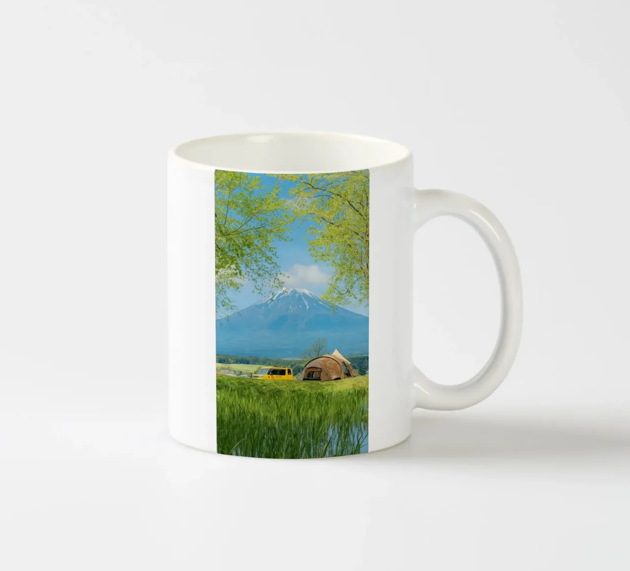 camping in forest tazza in ceramica da carsa