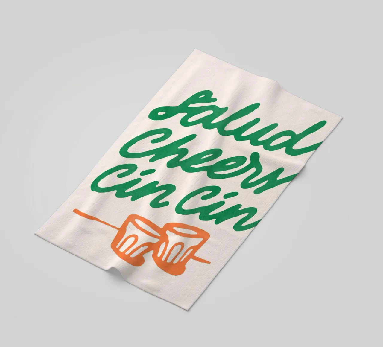 Salud Cheers Cin Cin beach towel by illusthera