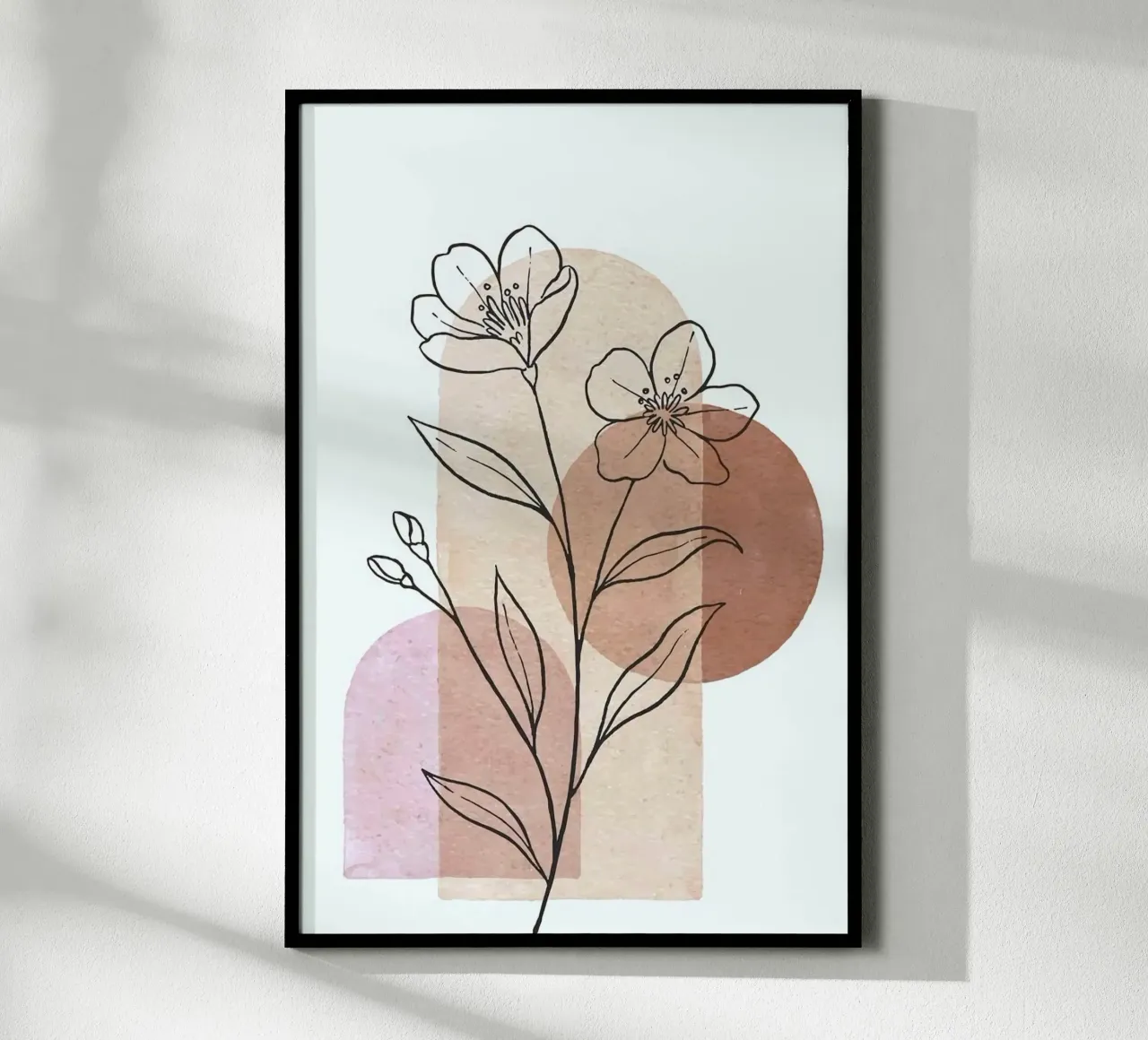 shape shadow tree line poster con telaio in alluminio da carsa