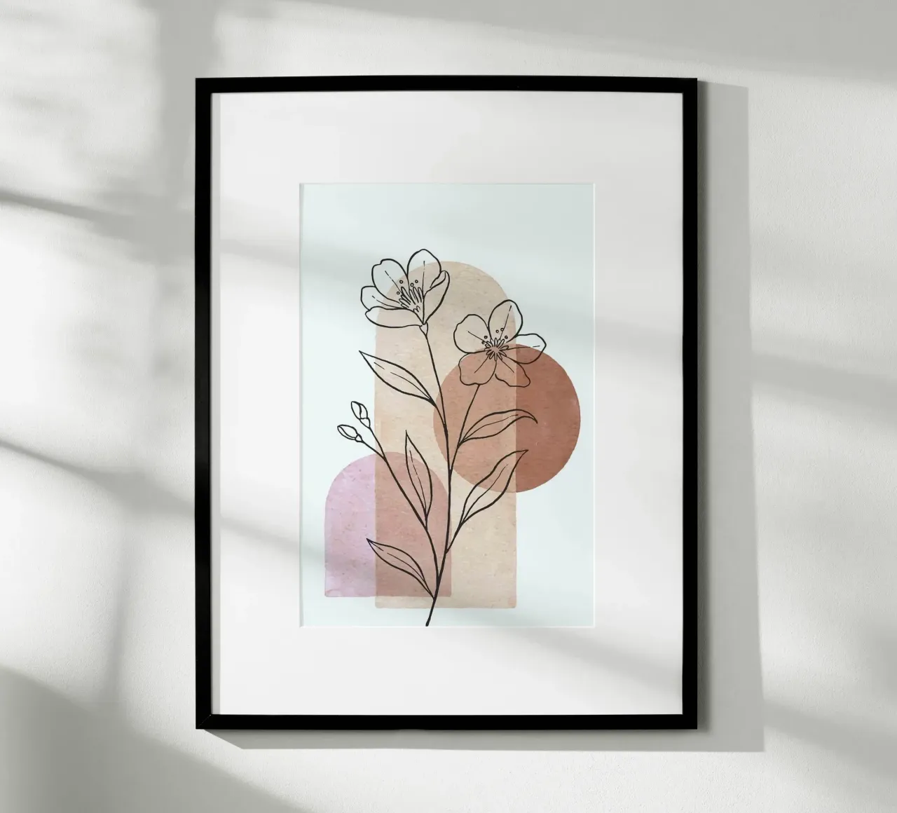 shape shadow tree line poster con telaio in alluminio da carsa