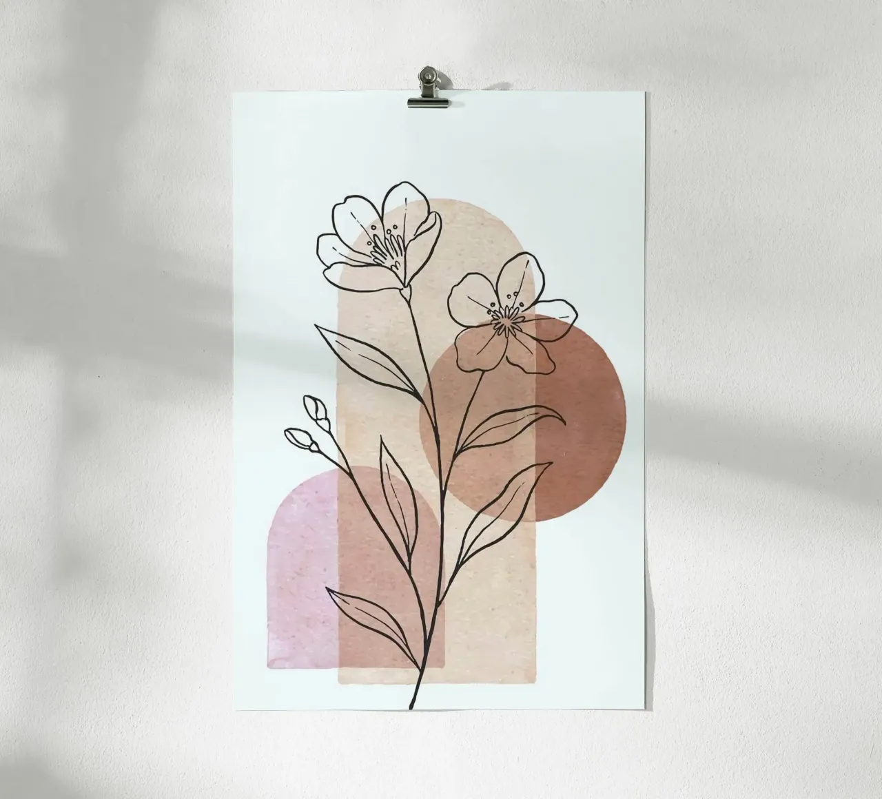shape shadow tree line poster con telaio in alluminio da carsa