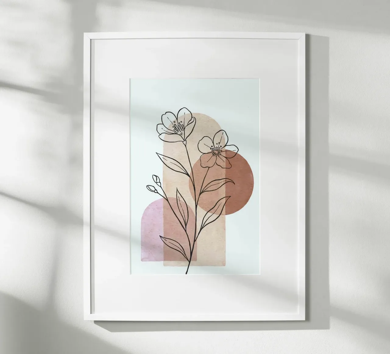 shape shadow tree line poster con telaio in alluminio da carsa