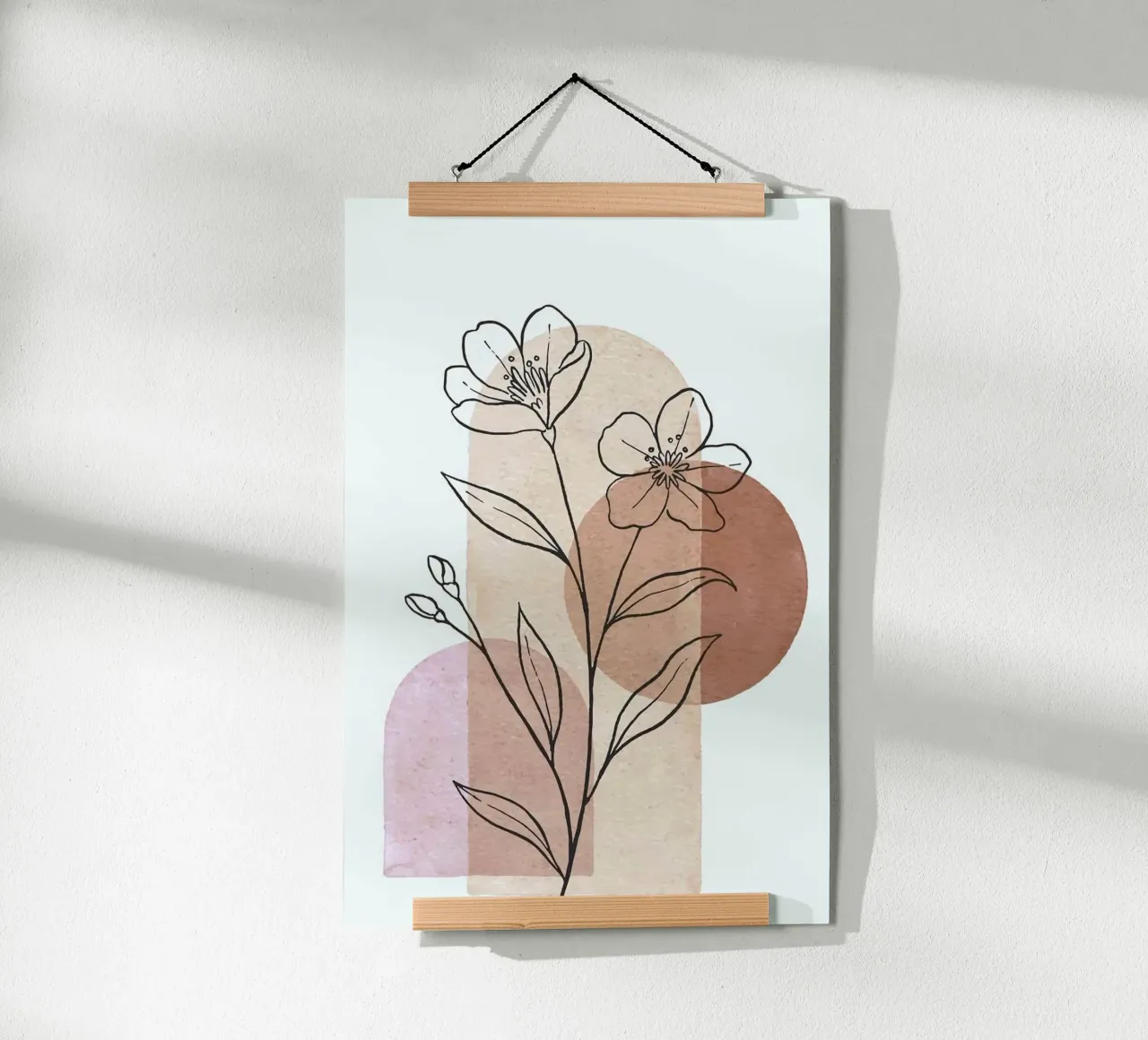 shape shadow tree line poster con telaio in alluminio da carsa