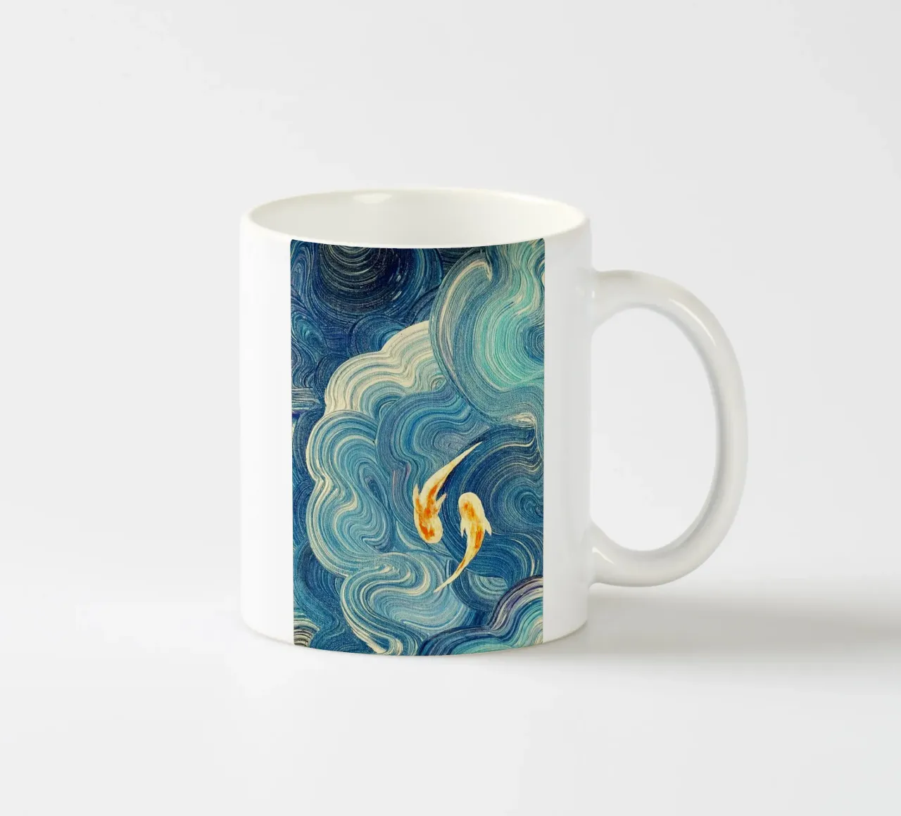 curve line couple fish tazza in ceramica da carsa