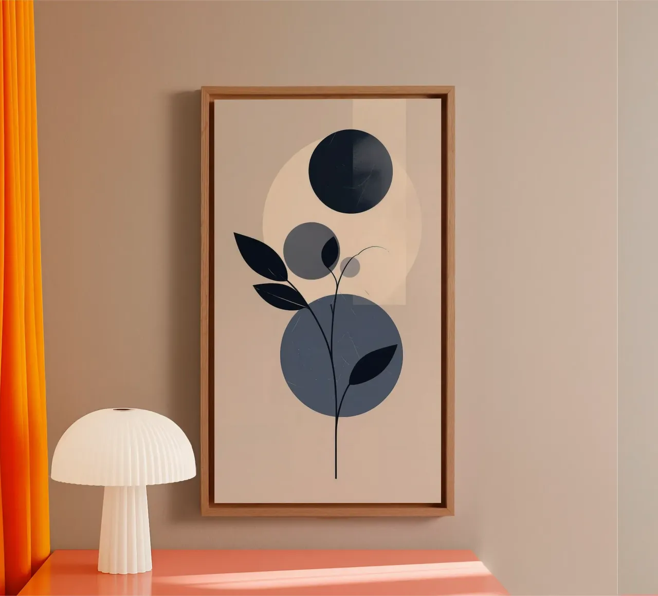 circle shape tree tela con Cornice a cassetta da kichin