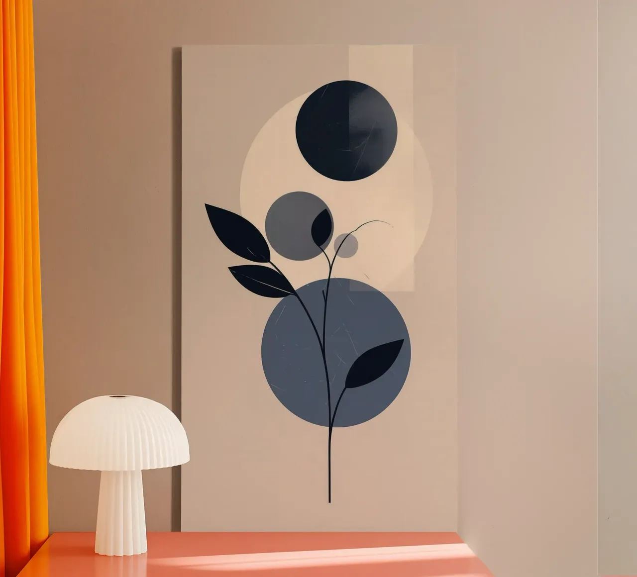 circle shape tree tela con Cornice a cassetta da kichin