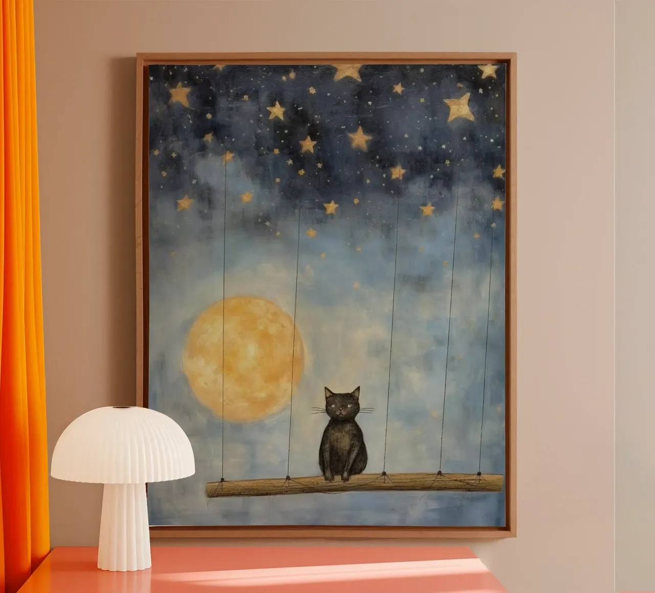 chill cat in ferris tela con Cornice a cassetta da carsa