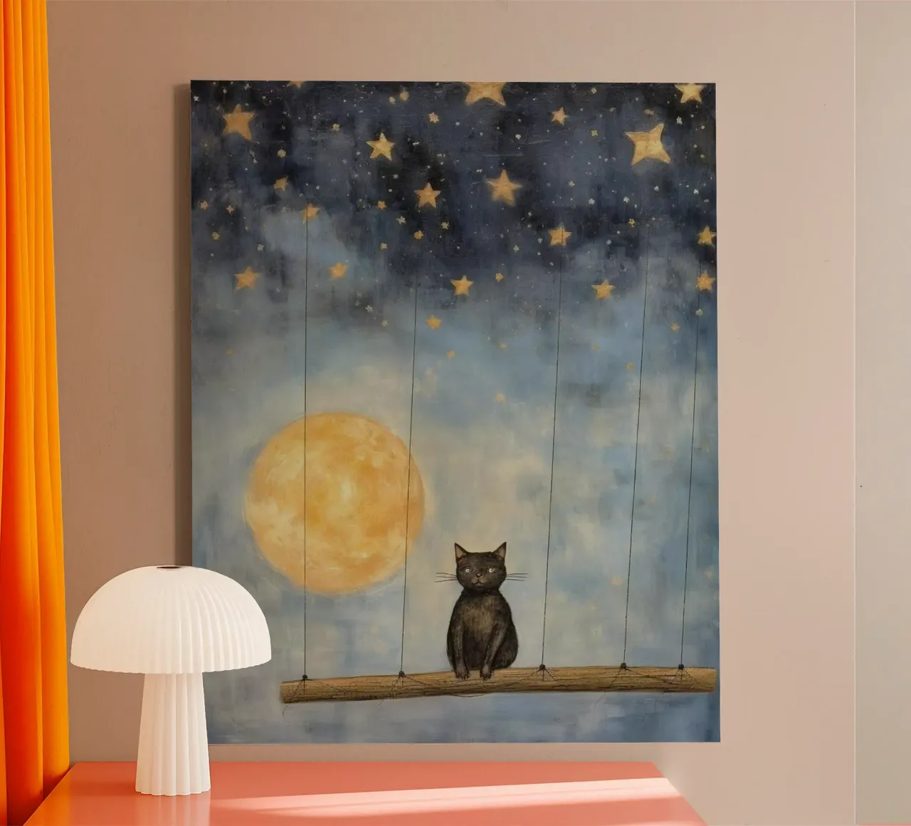 chill cat in ferris tela con Cornice a cassetta da carsa