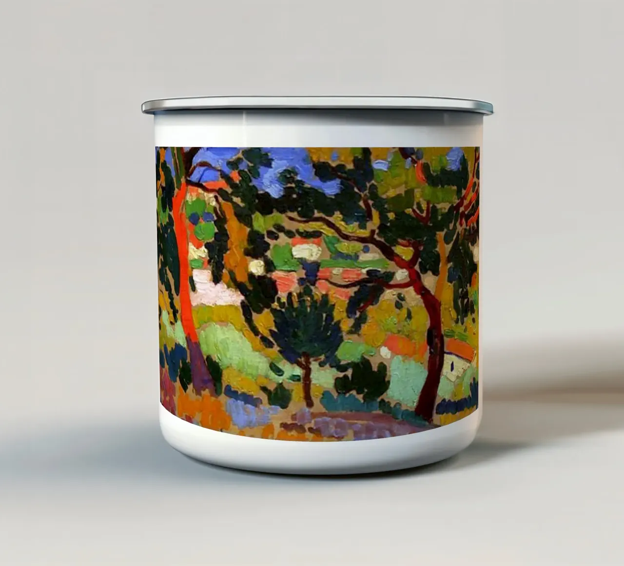 foresta soleggiata tazza in smalto da briyan shop