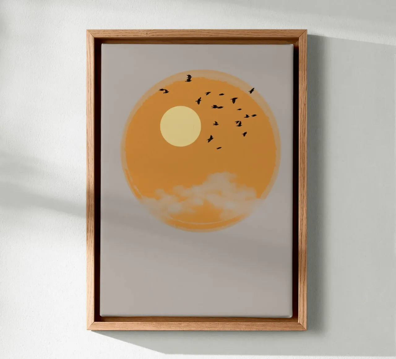 epic sun and bird tela con Cornice a cassetta da lily