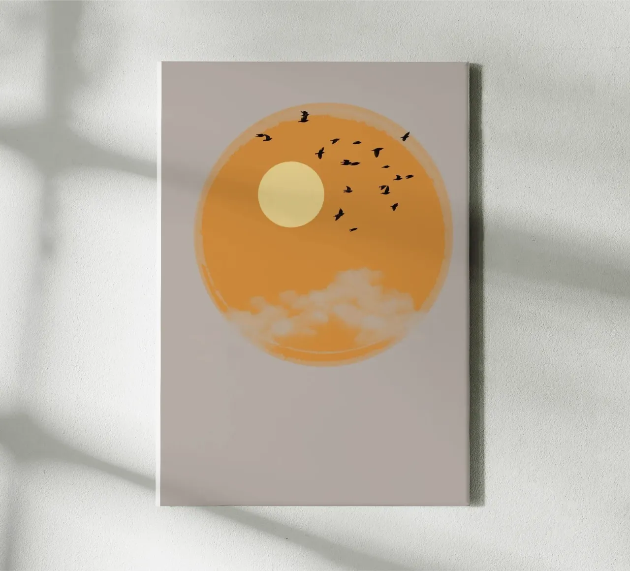 epic sun and bird tela con Cornice a cassetta da lily