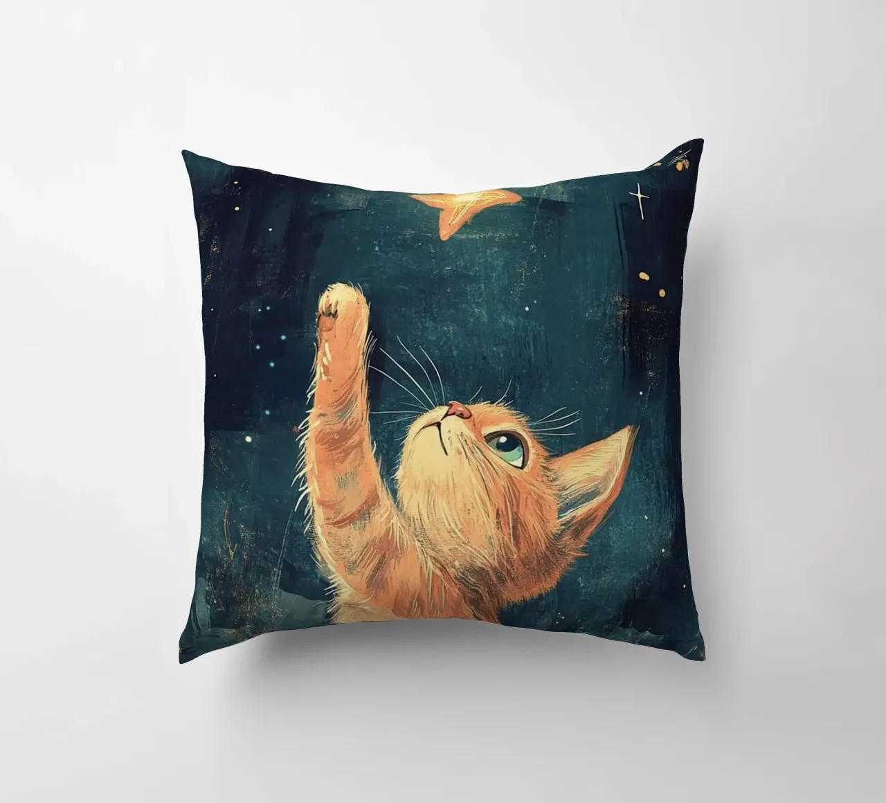 cat play with stars cuscino da Good days