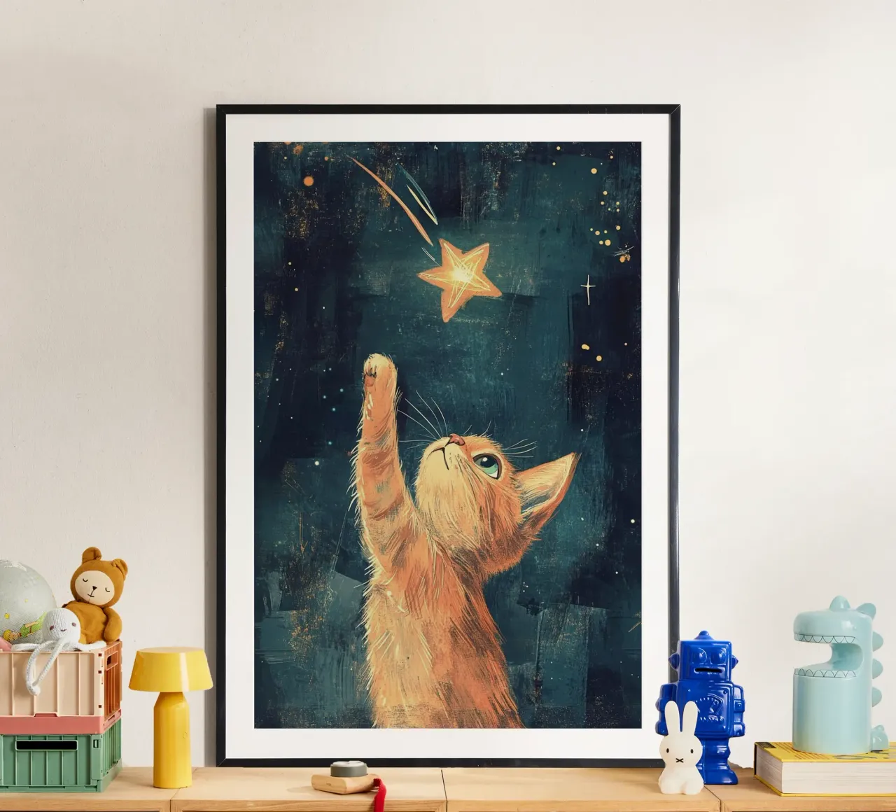 cat play with stars poster da Good days
