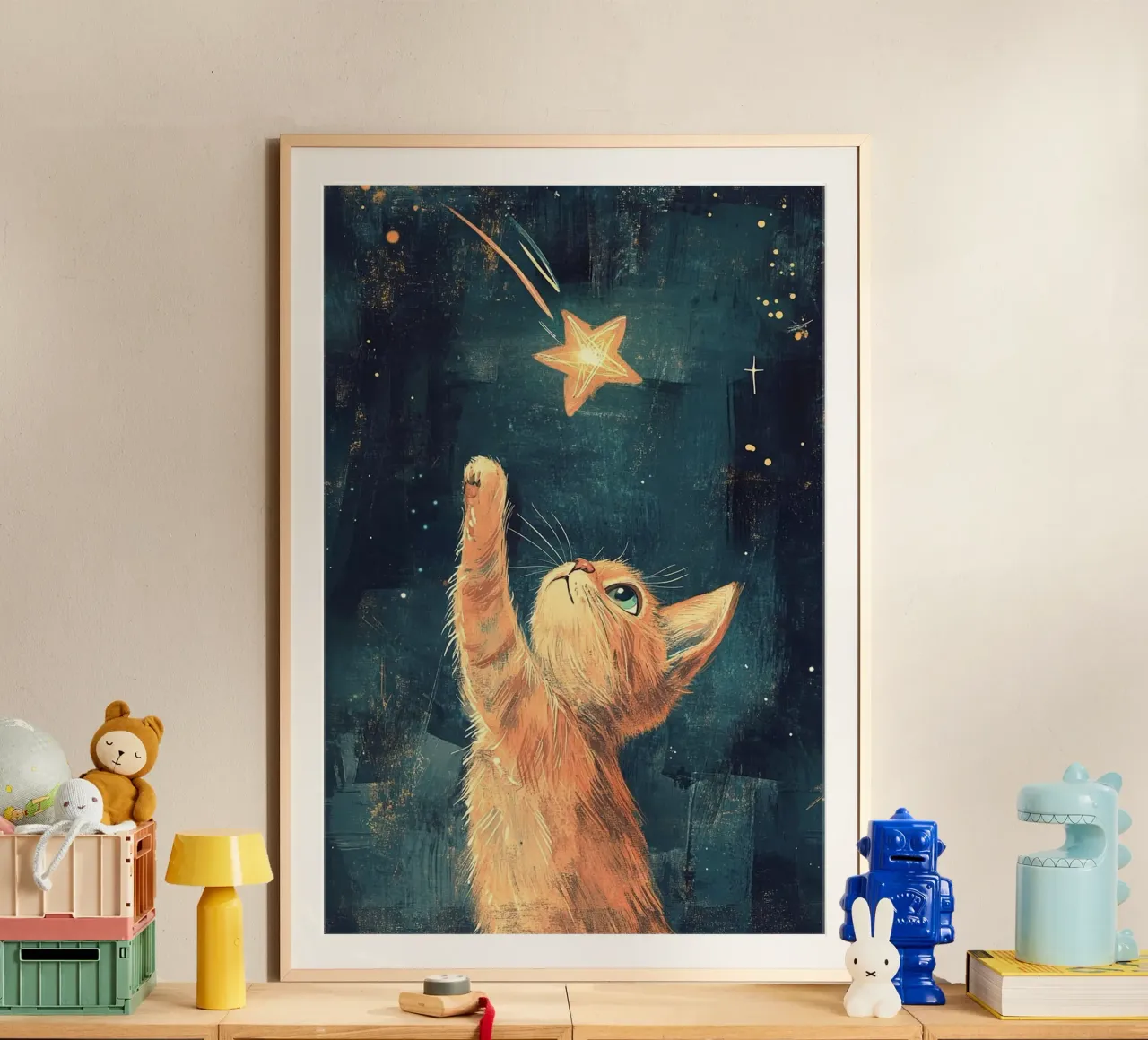 cat play with stars poster da Good days