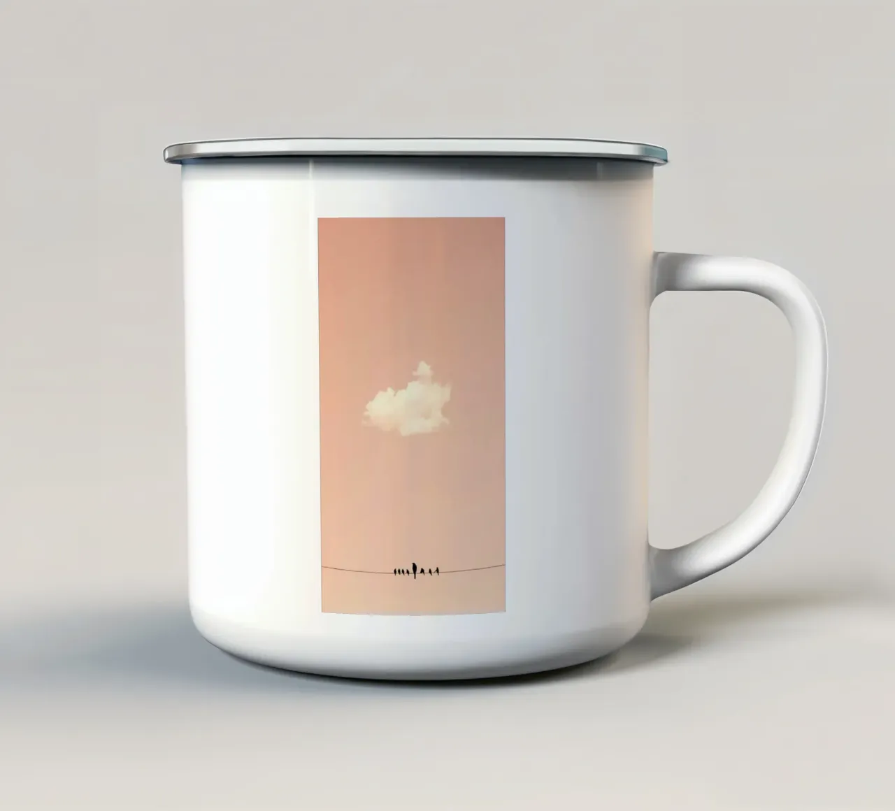 bird and landscape cloud tazza in smalto da Good days