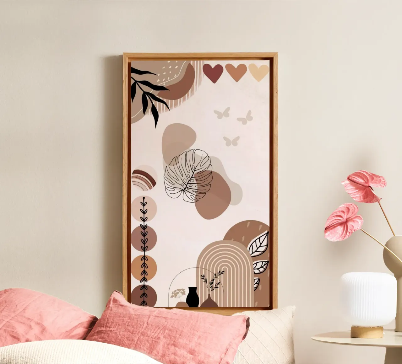 shape line nature tree canvas with Floater frame by lily