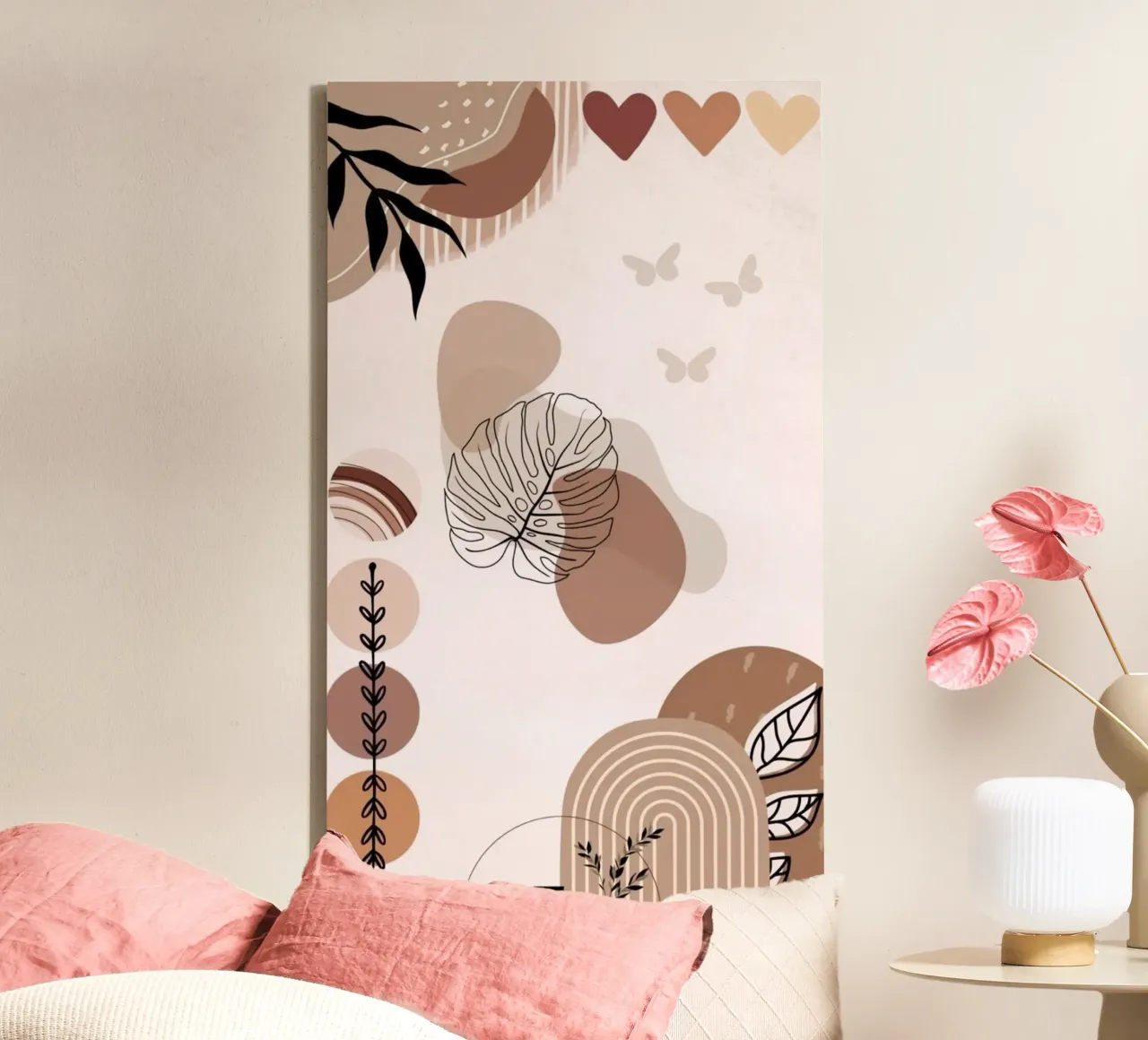 shape line nature tree canvas with Floater frame by lily