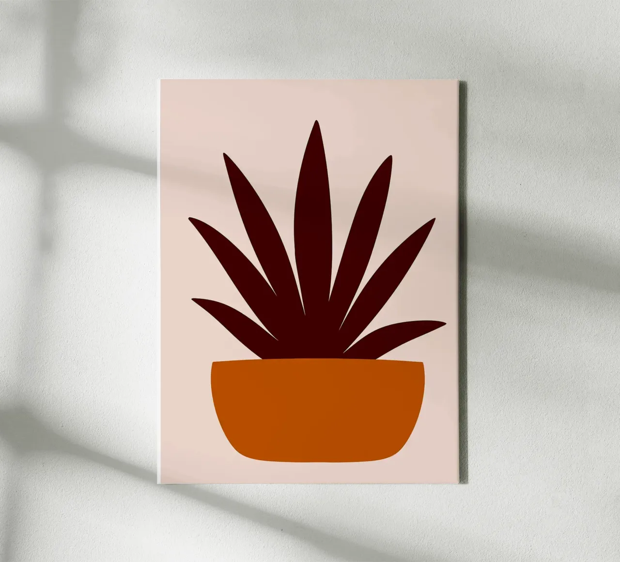 Illustrazione minimalista di una pianta in vaso tela con Cornice a cassetta da Amelia Roy