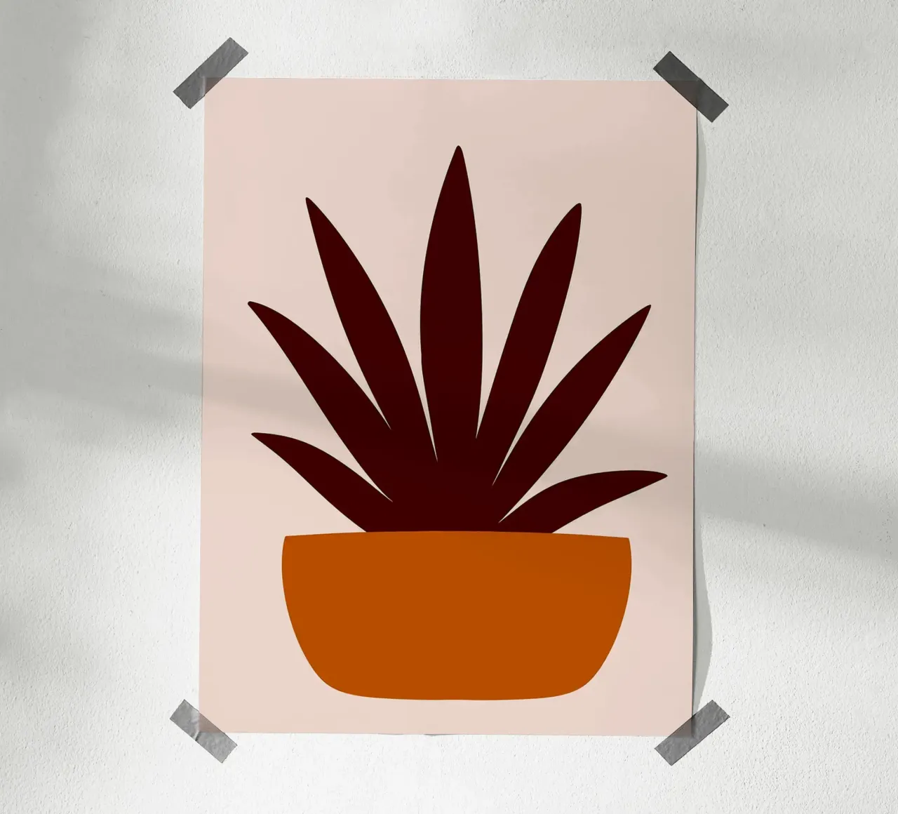 Illustrazione minimalista di una pianta in vaso poster da Amelia Roy