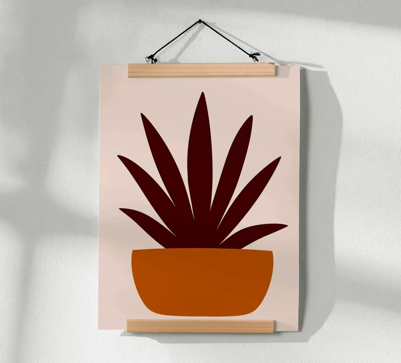 Illustrazione minimalista di una pianta in vaso poster da Amelia Roy