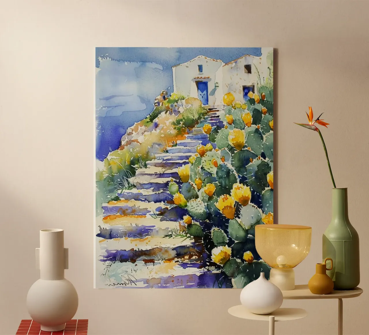 curve line up to tower canvas with Floater frame by lily