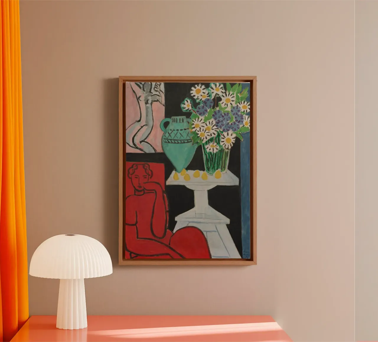 mooie zittende vrouw pose canvas met Baklijst van briyan shop