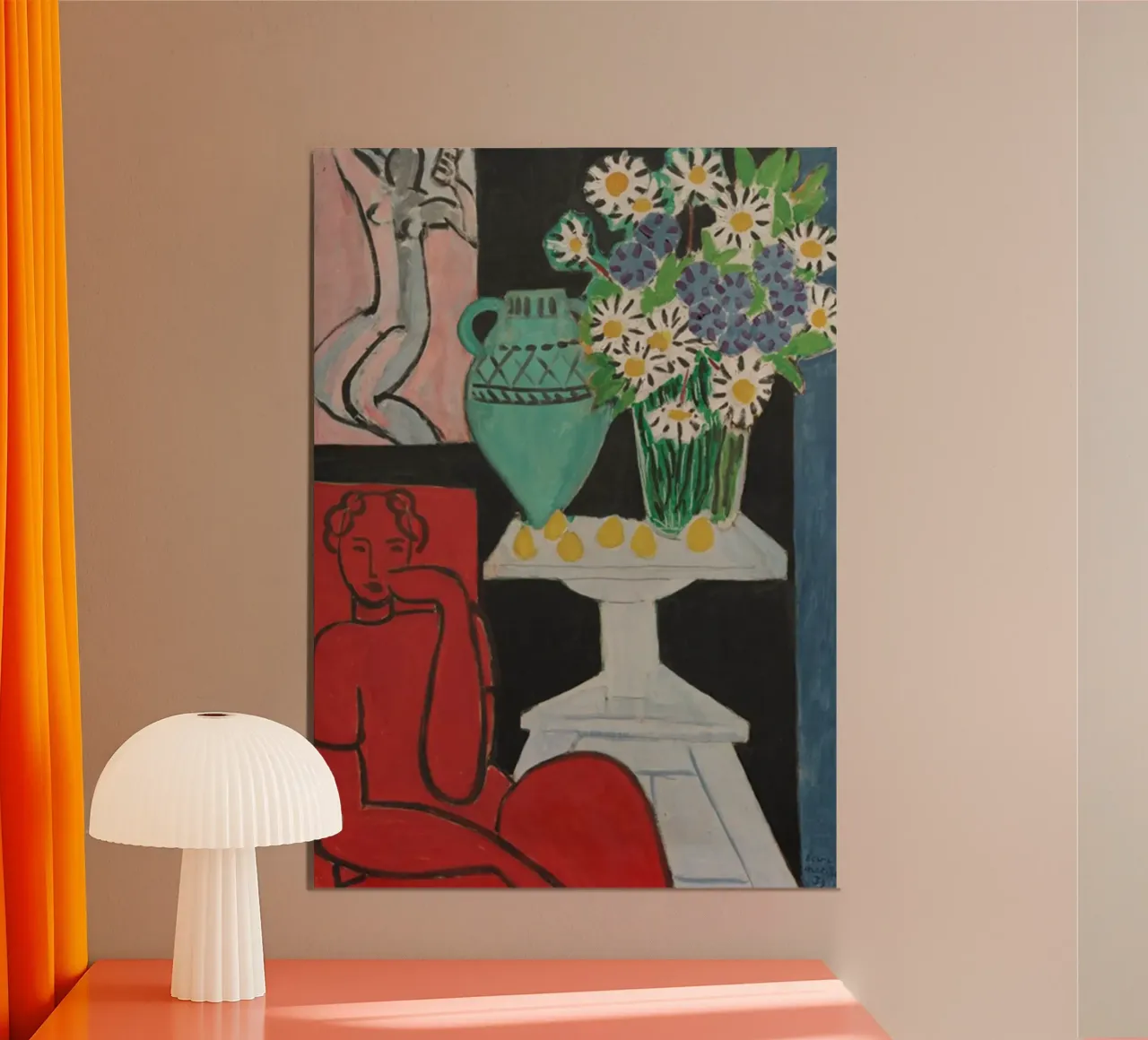 mooie zittende vrouw pose poster met kunststof frame van briyan shop