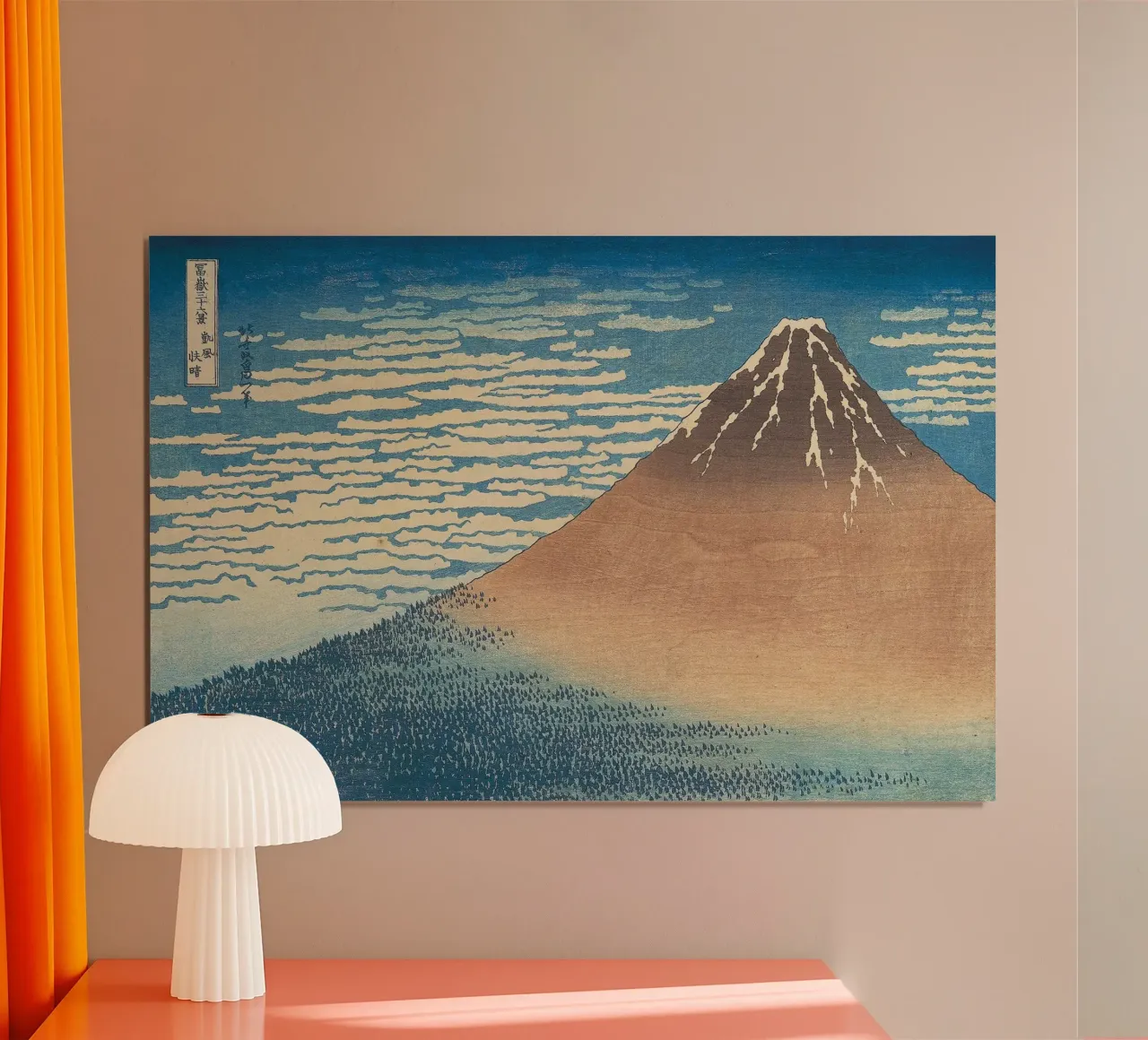 Vento fine, mattino sereno poster con telaio in legno da Yorke Studio