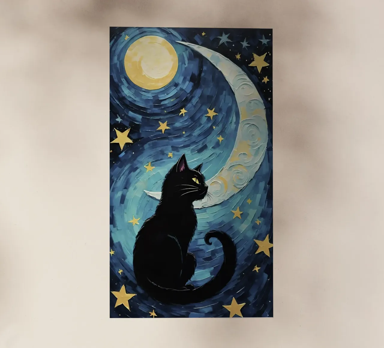 cat and moon pellicola backlit da miracle