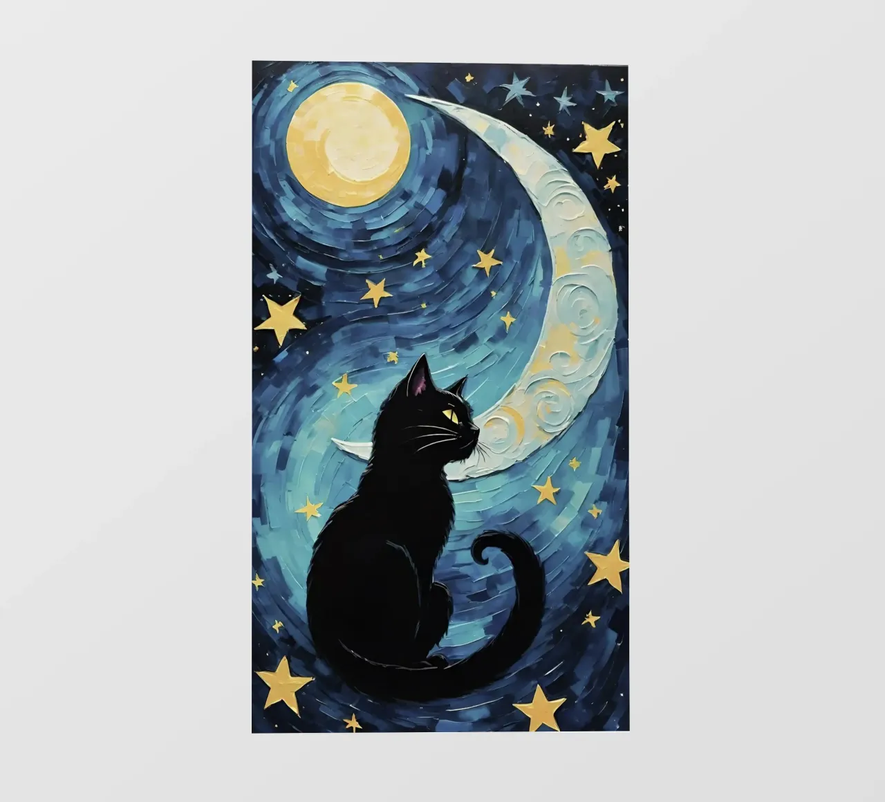cat and moon pellicola backlit da miracle