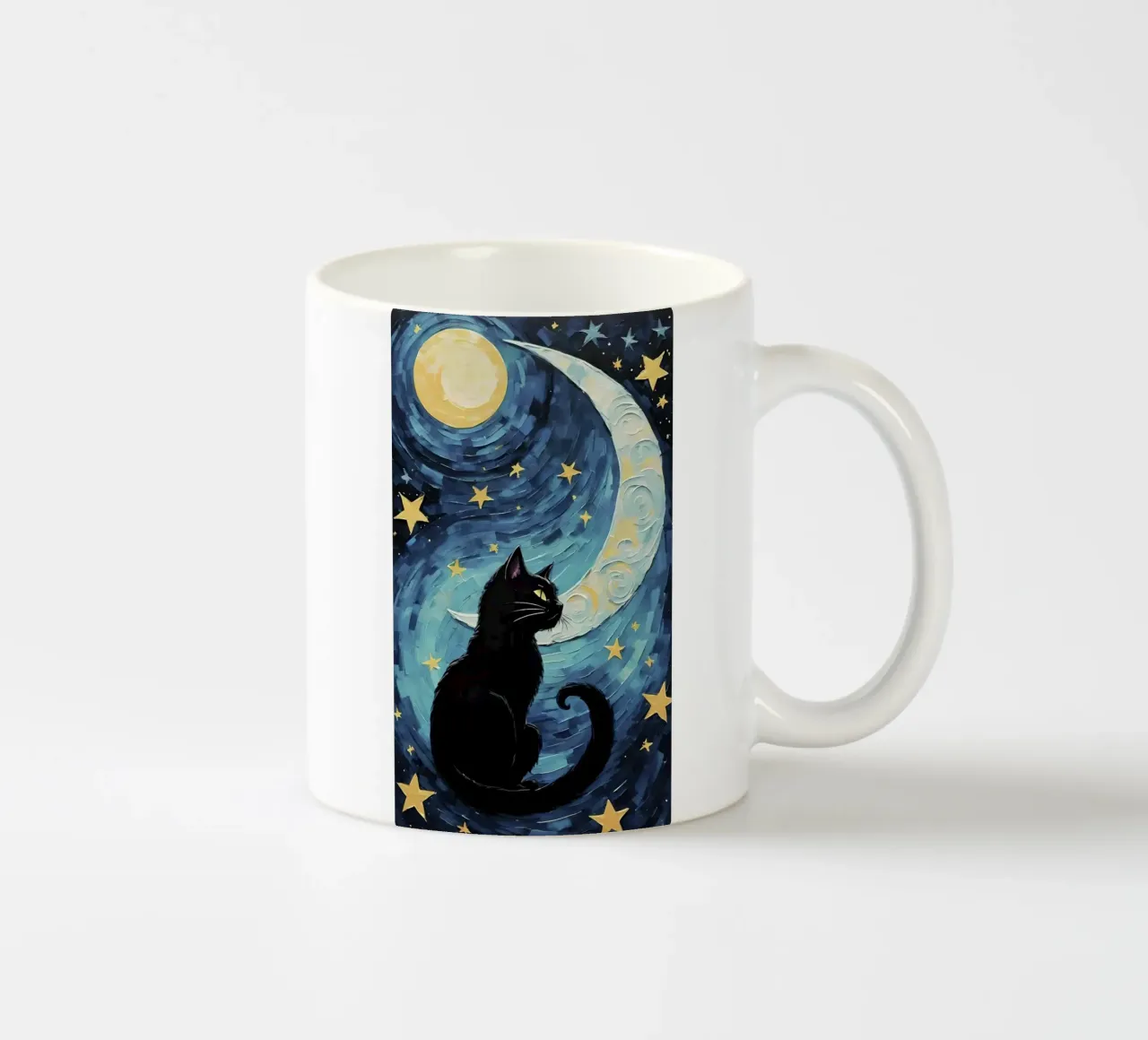 cat and moon tazza in ceramica da miracle