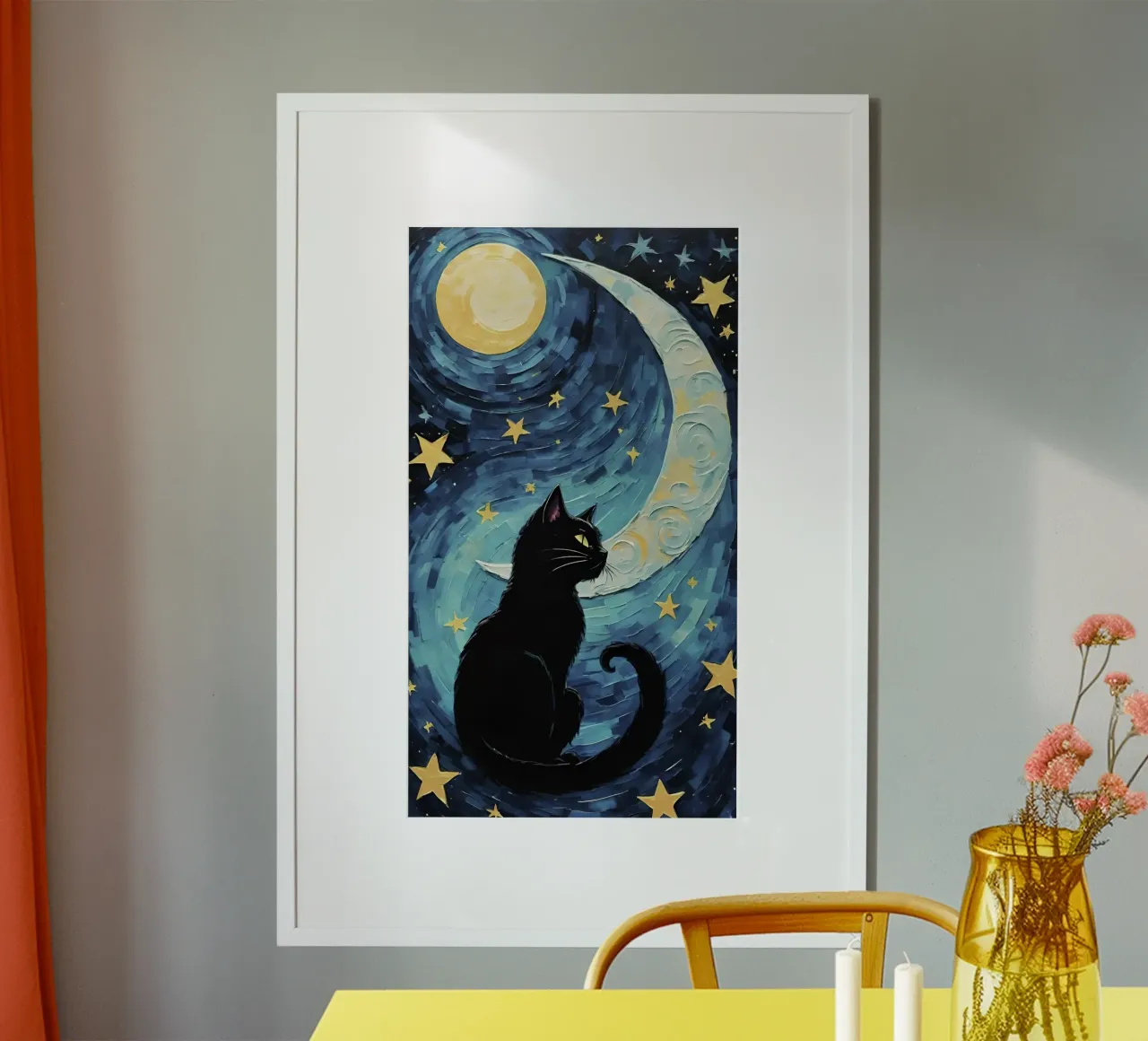 cat and moon poster da miracle