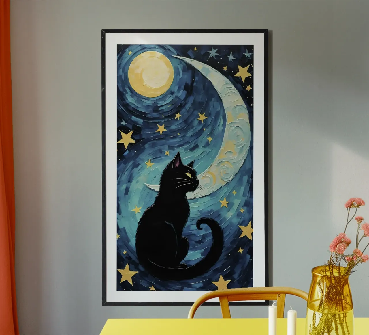 cat and moon poster da miracle