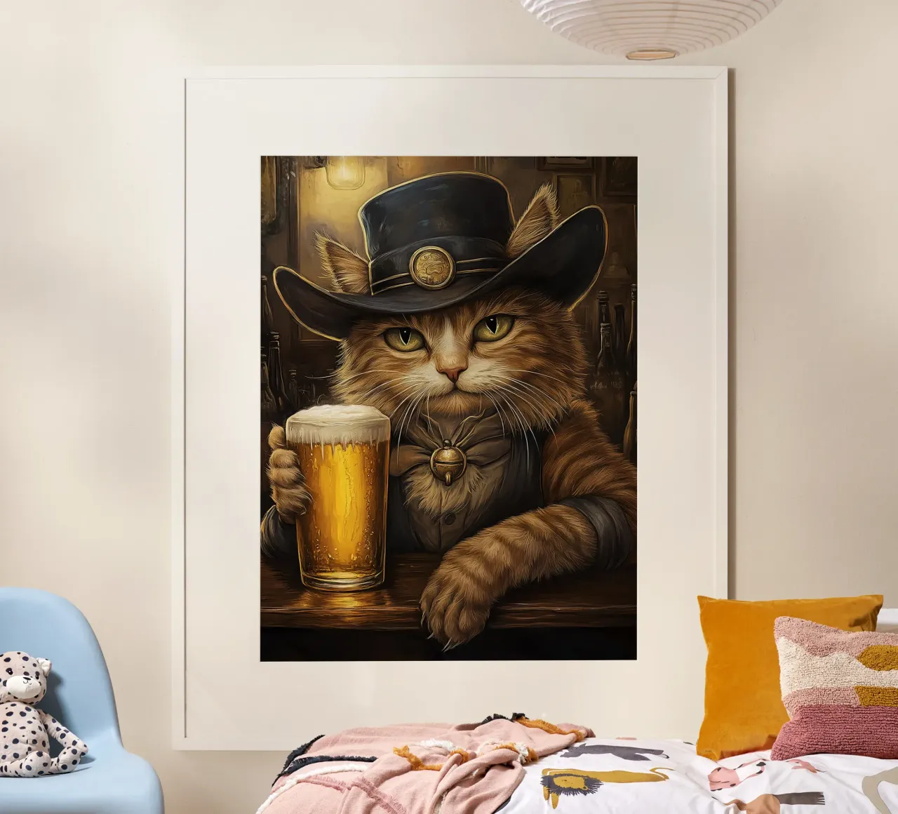 Gatto cowboy in un saloon poster da Anna Müller