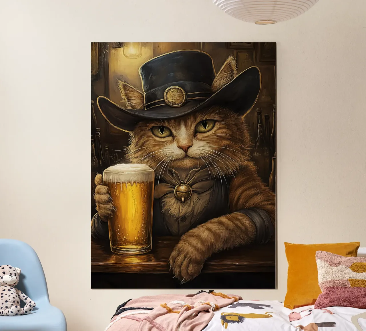Gatto cowboy in un saloon poster da Anna Müller
