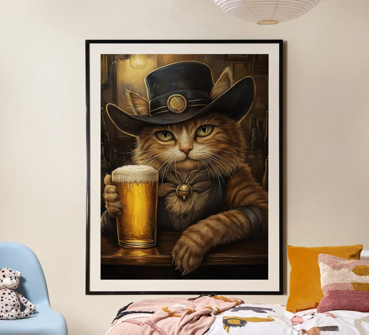 Gatto cowboy in un saloon poster da Anna Müller