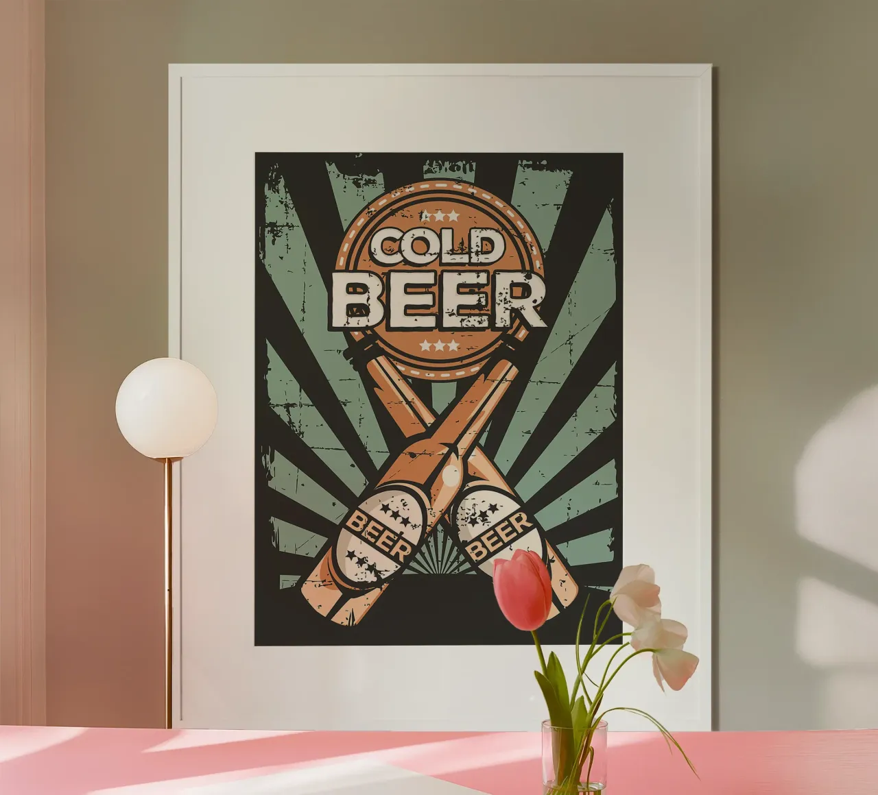 Poster vintage sulla birra fredda poster da Hannah Meyer