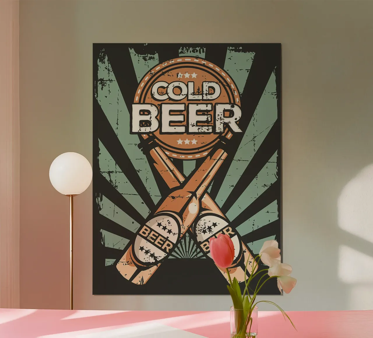 Poster vintage sulla birra fredda poster da Hannah Meyer