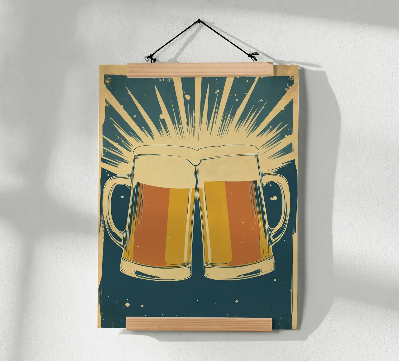 Salute! Poster dell'orso retrò poster con telaio in alluminio da Hannah Meyer